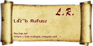 Löb Rufusz névjegykártya